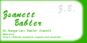 zsanett babler business card